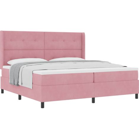 Maison Exclusive - Letto a molle con testiera Rosa 200 x 200 cm Velluto (1/5)