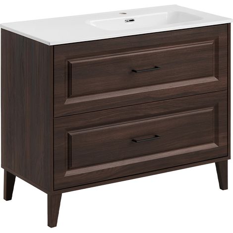 Mobile bagno con lavabo Moka marrone droite (1/5)