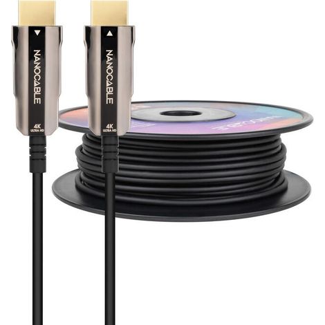 Cable HDMI 2.0 4K Nanocable 10.15.2080/ HDMI Macho - HDMI Macho/ 80m/ Negro (1/4)