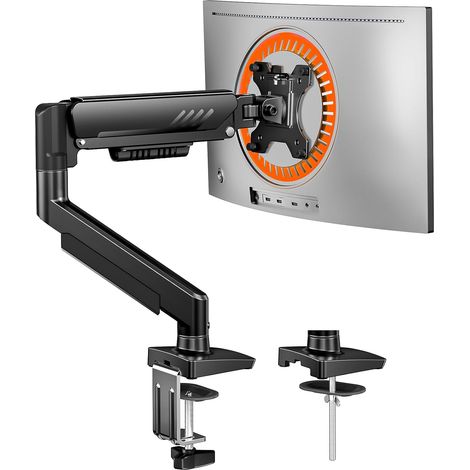 Support Ecran PC pour Écrans 13-34 Pouces [Version Améliorée - Fini l'Affaissement] Bras Ecran PCà Montage Rapide jusqu'à 9kg, avec Gestion de Câbles pour Bureau et Gaming, VESA 75 & 100 mm (1/5)