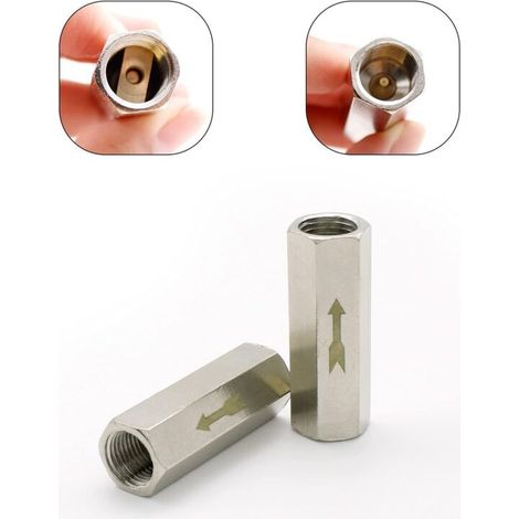 2 Pièces Clapet Anti-Retour 1/8" Clapet Anti-Retour Hexagonal Air, Clapet Anti Retour à Sens Unique,Pour Réservoir Sous Pression de Chaudière