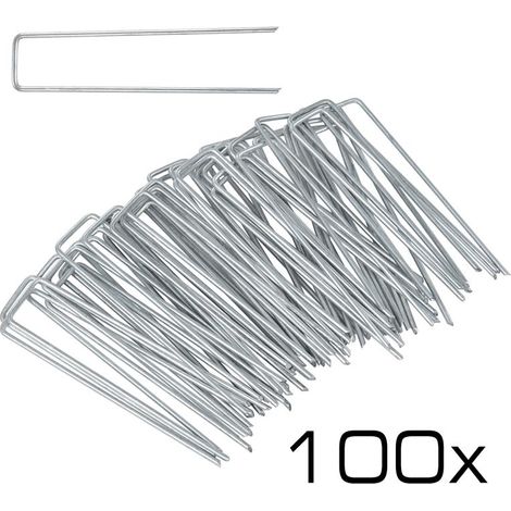 Piquet de jardin de fixation pour toile de paillage en acier x 100 (1/5)
