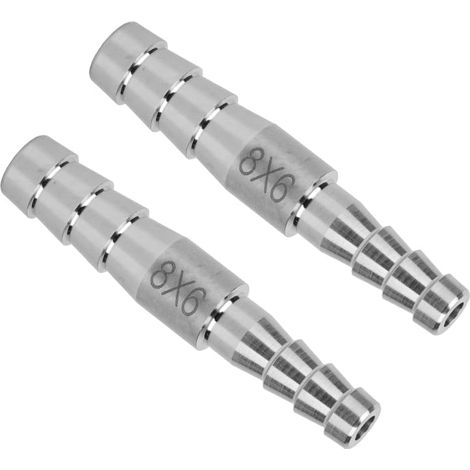 2 Pièces Adaptateur Réducteur à Barbes pour Tuyau, Connecteur d'Assemblage à Barbes en Acier Inoxydable pour Eau Air - 8-6mm 12-8mm 13-10mm (1/5)