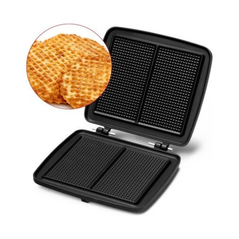 Plaques gaufrettes en fonte 16 x 28 – Pour cuisson uniforme – Compatible avec appareils FRIFRI – Noir – Nova