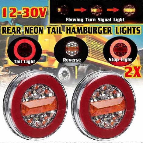 Feu arrière LED neuf (1/2/4x) pour remorque, camion, fourgonnette, caravane ou camping-car, 12-24 V, feu stop, feu de recul, clignotant (1/5)