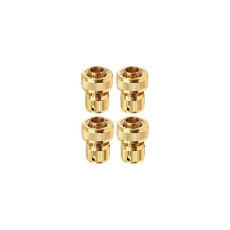 Raccord d'Arrosage 19 mm (3/4") en Laiton, Rapide Raccord Connecteurs pour Tuyau d’arrosage dans Le Jardin - Lot de 4