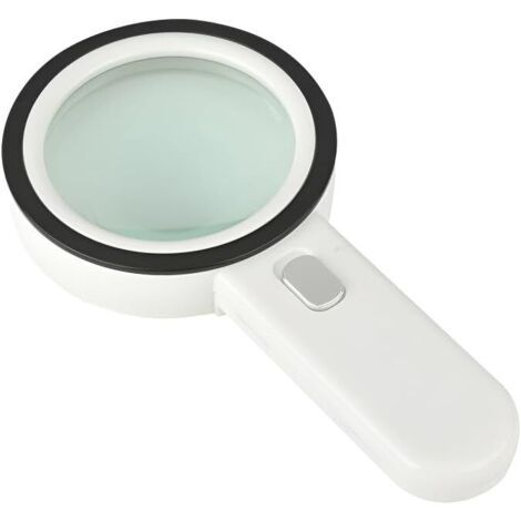 LAN Loupe à 12 LED, idéale pour la lecture, la fabrication de bijoux, les personnes âgées, les malvoyants, l'observation et les travaux manuels (blanche) (1/5)