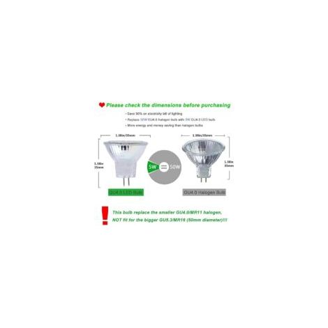 Lampadine LED MR11 GU4 12V, bianco freddo 6000K, 4W equivalenti a una lampada alogena da 40W, 500LM, angolo del fascio luminoso di 120°, lampadine LED spot non dimmerabili, confezione da 10 - Crezuo