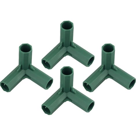Lot de 4 raccords de cadre en plastique pour auvent de jardin, grimpe, plantes, compatibles avec les supports de serre de 16 mm (angle droit 3 voies) (1/5)