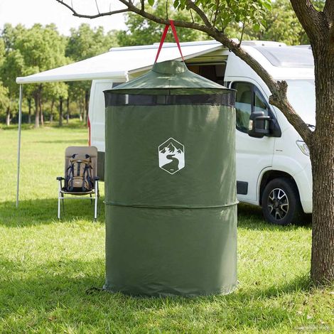 vidaXL  Pop-up Toilet Tent with Hanging Rope  Green 97 x 126 cm