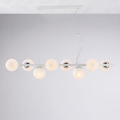 Lampadario Contemporaneo Adrian Metallo Bianco Cromo 8 Luci E14 (1/2)