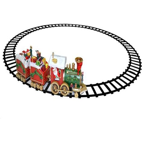 Treno natalizio con locomotiva grande luci musica e movimento trenino per sotto albero di Natale addobbi decorazioni natalizie con pista diametro 137 (1/4)