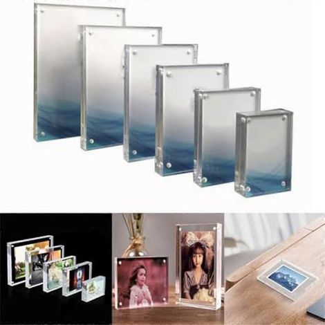 Cadre photo magnétique en acrylique transparent résistant pour préserver vos plus beaux souvenirs 9 x 13 cm - FFY (1/4)