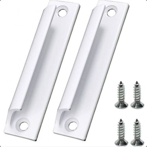 Set di 2 maniglie in lega di alluminio per porte scorrevoli, cassetti, finestre e armadi, viti incluse, colore bianco. (1/4)