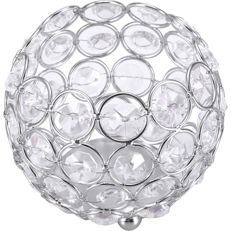 Kristallkerzenhalter, Tischdekoration für Hochzeiten (silber, Durchmesser 10 cm) (1/5)