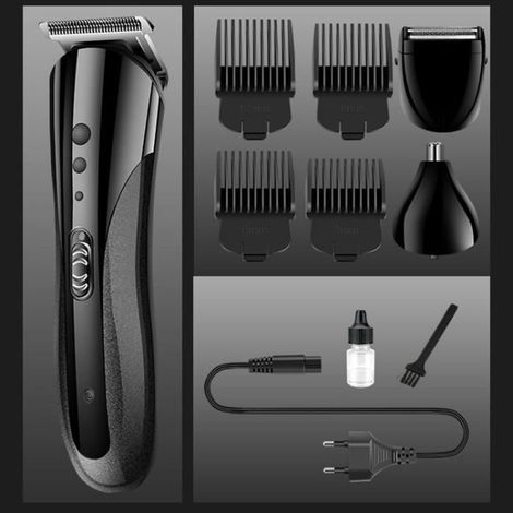 Potente cortapelos inalámbrico, recortadora de barba y afeitadora eléctrica para hombre. (1/4)