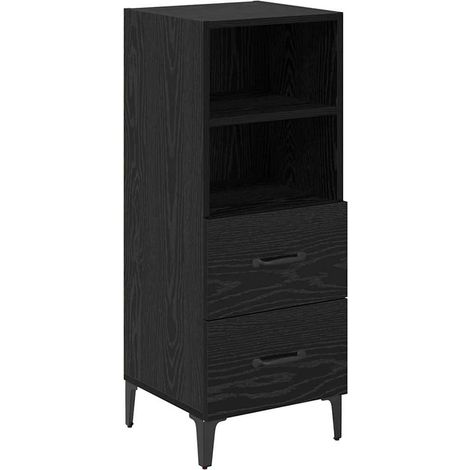 Buffet,Bahut,Meuble de Rangement Chêne noir 34 x 34,5 x 90 cm Bois d'ingénierie CFW31284 (1/5)
