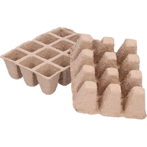 Lot de 10 pots de semis en papier de tourbe biodégradable à 12 compartiments, accessoire de jardinage (1/5)