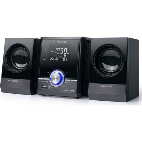 Micro-chaîne HiFi compatible CD, MP3, Bluetooth – Radio FM stéréo, port USB, égaliseur – M38BT – Muse