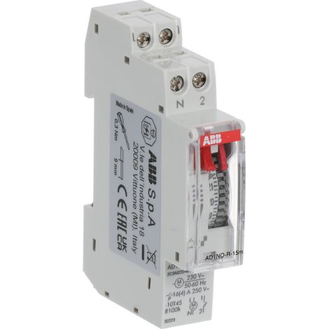 ABB – Horloge journalière 1NO 15mn avec réserve – 2CSM222461R1000 – Intensité 16A – Programmation 24h – Commande quartz (1/6)