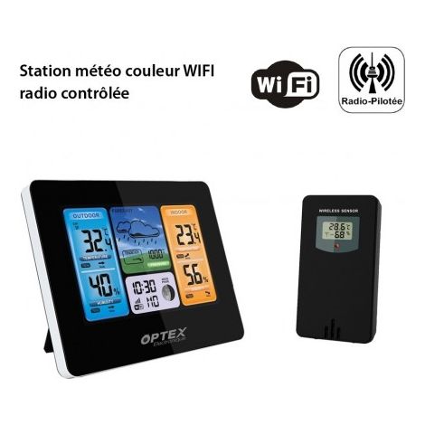 Station Meteo Wifi Couleur Avec Sonde Exterieure  Ecran 125 X 80mm (1/2)