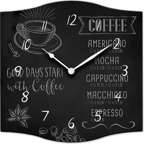 Lupia - Orologio decorativo sagomato in legno NEW cm 38X38 WHITE BLACKBOARD (1/4)