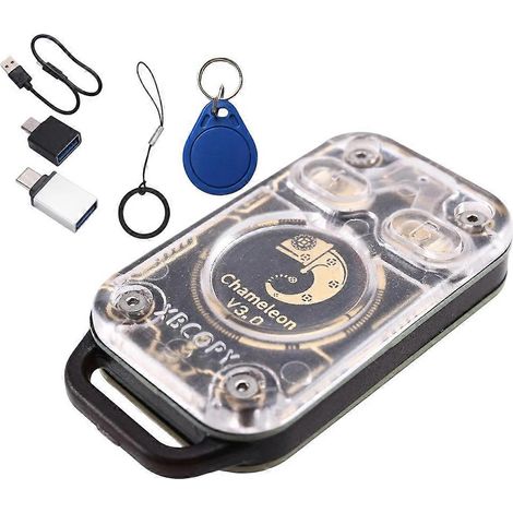 Lecteur de cartes à puce RFID Chameleon V3.0 (simulateur 125 kHz / 13,56 MHz) avec copieur NFC et porte-clés UID. (1/5)