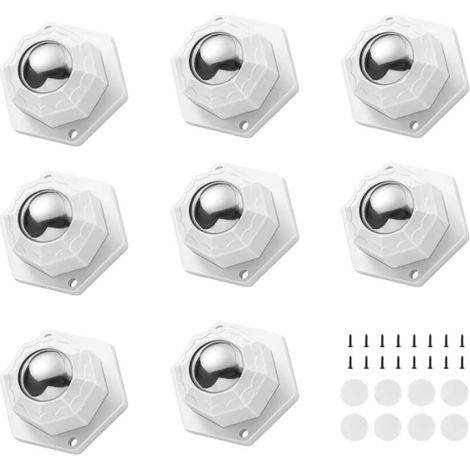 Lot de 8 Roulettes Adhésives pour Meubles Lourds 200kg Mini Roulette à Billes 360 Degrés Sans Perçage (1/5)