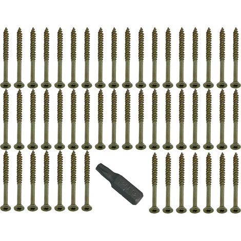 Lot de 500 vis à bois Torx rapide CSK YZP + embout gratuit 4 x 25