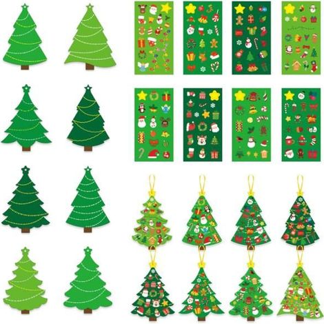 Erstellung interaktiver Weihnachtsbaumschmuck: DIY-Aufkleber und Papierornamente für Zuhause und die Wand.