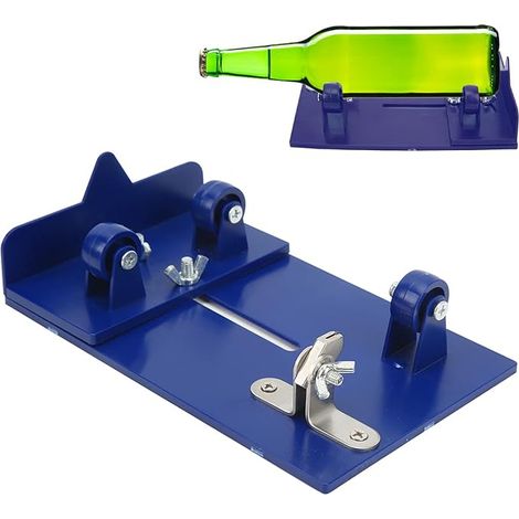 Coupe-bouteille en Verre Coupe-bouteille de Vin Kit de Machine de Bricolage Outil de Coupe de Tête de Coupe au Carbure(Bleu) (1/5)