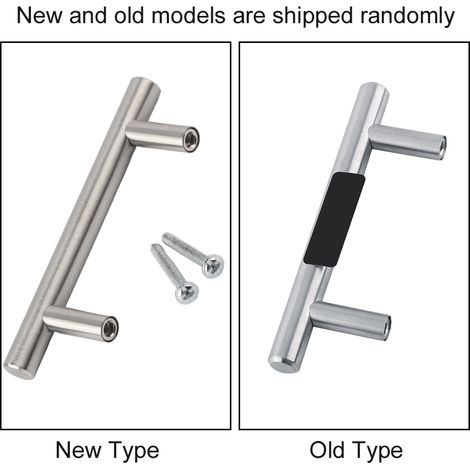 Poignée de T-Bar Poignée de Porte pour Cabinet en Acier Inoxydable 100MM avec Deux Vis en Finition Nickel Brossé (1/5)