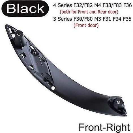 Poignée de porte intérieure avant droite noire pour BMW Série 3 F30 F80 F31 F32 F33 F34 F35 F36 (2013-2018) - Accessoires auto - Poignée de porte intérieure noire (1/5)