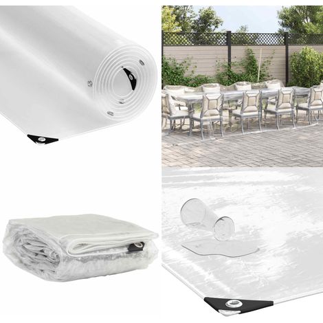 vidaXL Transparente Plane mit Ösen 3x10 m PVC (1/5)