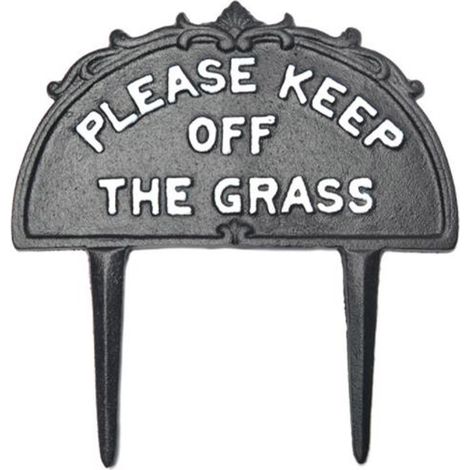 Panneau de jardin, plaque d'avertissement décorative à planter dans un piquet en métal, décoration extérieure pour pelouse (1/3)