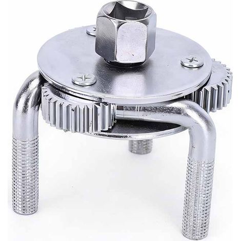 Clé À Filtre À Huile - 65 À 130 Mm - Compatible Cliquet 1/2" Et 3/8" - À Trois Machoires Réglables - Outil D'entretien Automobile