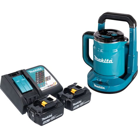Bollitore a batteria Makita DKT 360 RG2 36 V ( 2x 18 V ) 0,8 L + 2x batteria ricaricabile 6,0 Ah + caricabatterie