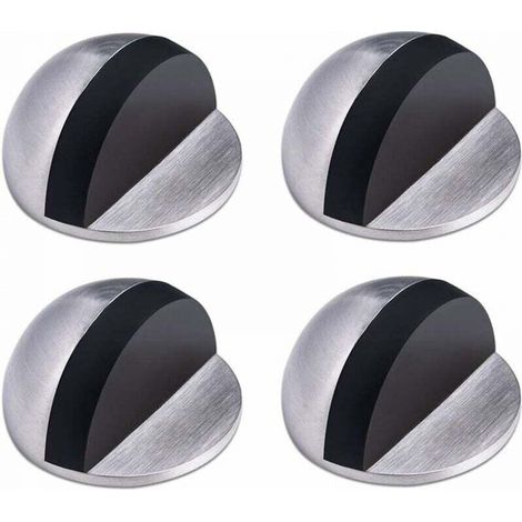 Butée de Porte,Arret de Porte en Acier Inoxydable,Butée de Porte Adhesive,Butoir Porte au Sol,Butée de Porte en Caoutchouc ,Demi Lune Bloc Porte, pour la Maison et le Bureau,4 Pièces (1/4)