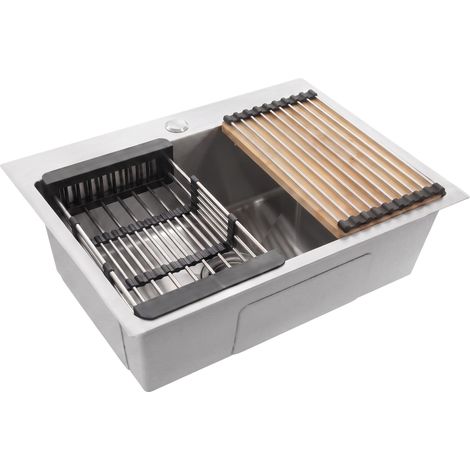 STAHLSPÜLE MIT 3-TEILIGEM ZUBEHÖRSET REA LIAM BRUSH NICKEL (1/5)
