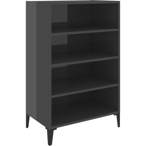 Credenza cassettiera cassettiera mobile contenitore organizer cucina soggiorno lucido 57 x 35 x 90 cm truciolato grigio 020031818