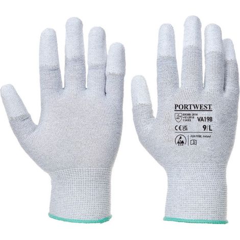 Guante antiestático Vending con puntas cubiertas de PU VA198 S Gris