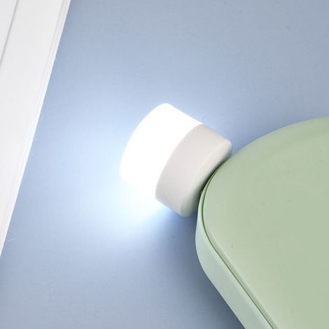 Veilleuse USB - 25 x 37 mm - 2 W - 5 V - Lumière Chaude 3000 K et Blanche 6500 K - Pour Chambre, Salle De Bain, Couloir, Cuisine, Voiture - 1 Pièce