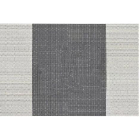 Lot de 6 Sets de Table lavables PVC Antidérapant Respectueux de l'environnement , 30 x 45 cm - Rayé Gris