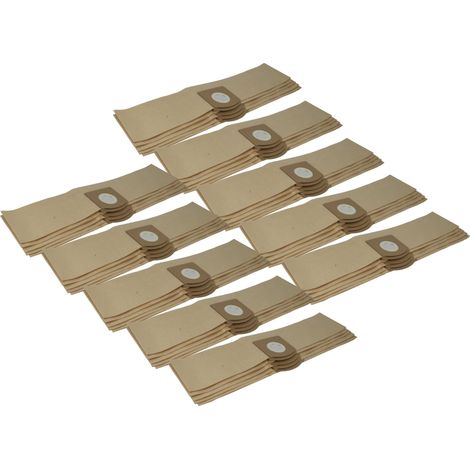 vhbw 50x sacchetto sostituisce Kärcher 2.863-297.0 per aspirapolvere - 54cm x 12cm Marrone (1/4)