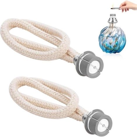 Lot de 2 mèches avec pierre - 18 mm - Pour lampe à huile, lampe Berger et lampes catalytiques - Mèche de rechange (1/5)