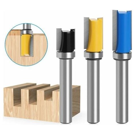 3-teiliger 8-mm-Hartmetall-Fräser, mit Fräsern mit Oberlager, fest kopierender Fräser (1/5)