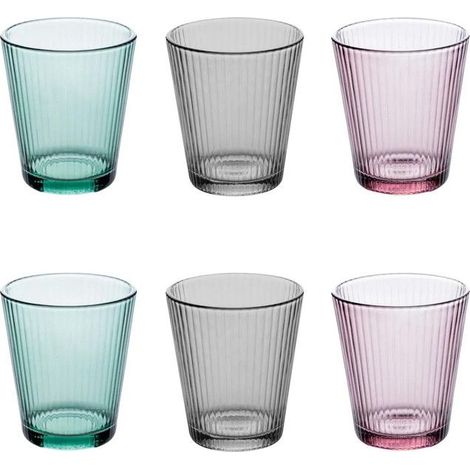 6 gobelets en verre, design coloré, 24 cl, résistants lave-vaisselle, pour apéf ou table quotidienne (1/5)