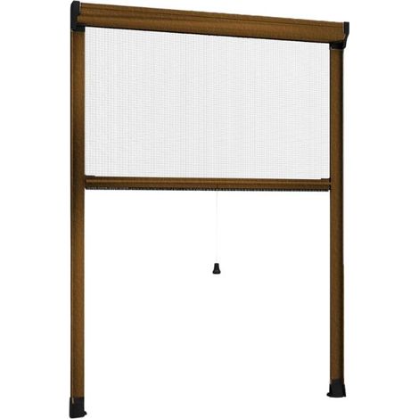 Zanzariera a rullo moro per finestra con frizione in kit riducibile  100x170 cm