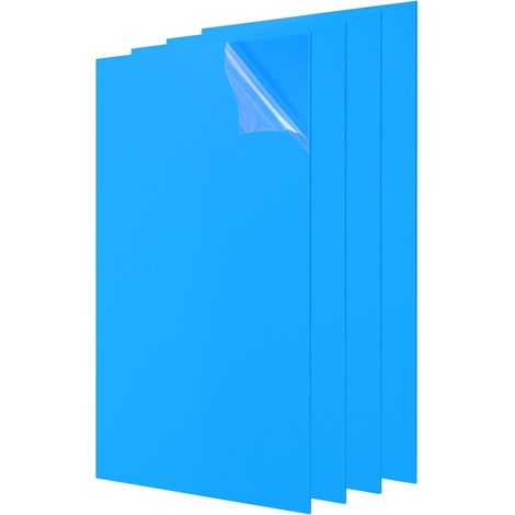 4Pcs Feuilles Acryliques 12x8 Pouces Panneau Acrylique 1/8 Pouce-3mm Planche Plastique Pour Cadres Photos Porteurs Enseignes Projets DIY Affichage Artisanat, Bleu (1/5)