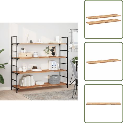 The Living Store Schweberegale 2 Stk. 140x40x2 cm Massivholz Akazie Ölbehandelt - Wandregal (1/5)